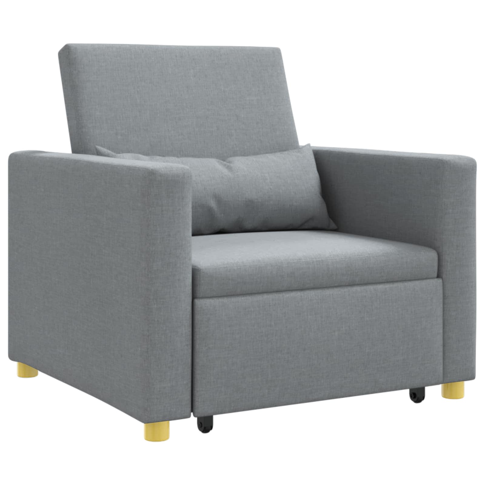 vidaXL Pull out Sofa Bed Single Hellgrau 90 x 165 x 87 cm Stoff