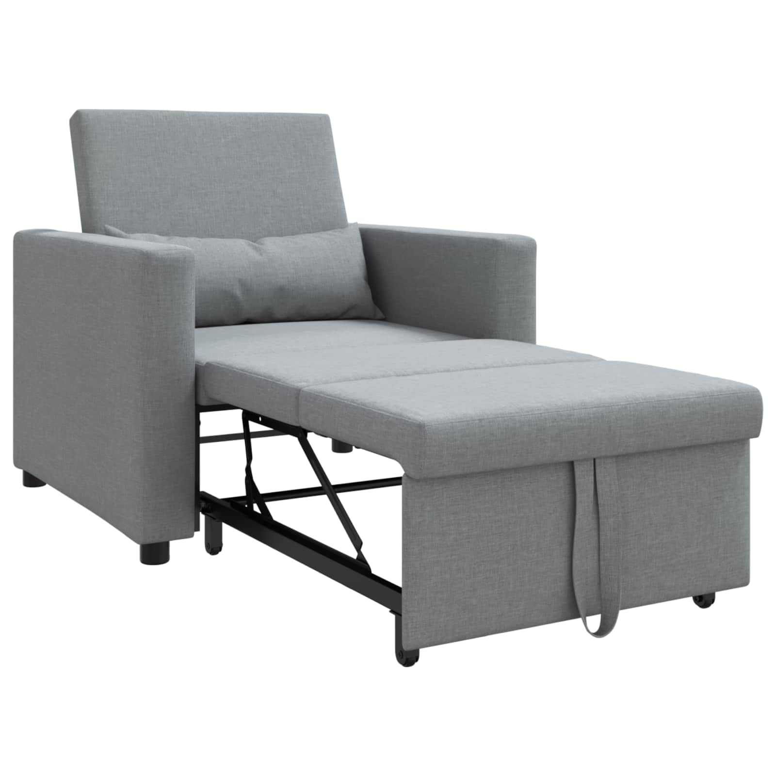 vidaXL Pull out Sofa Bed Single Hellgrau 90 x 165 x 87 cm Stoff