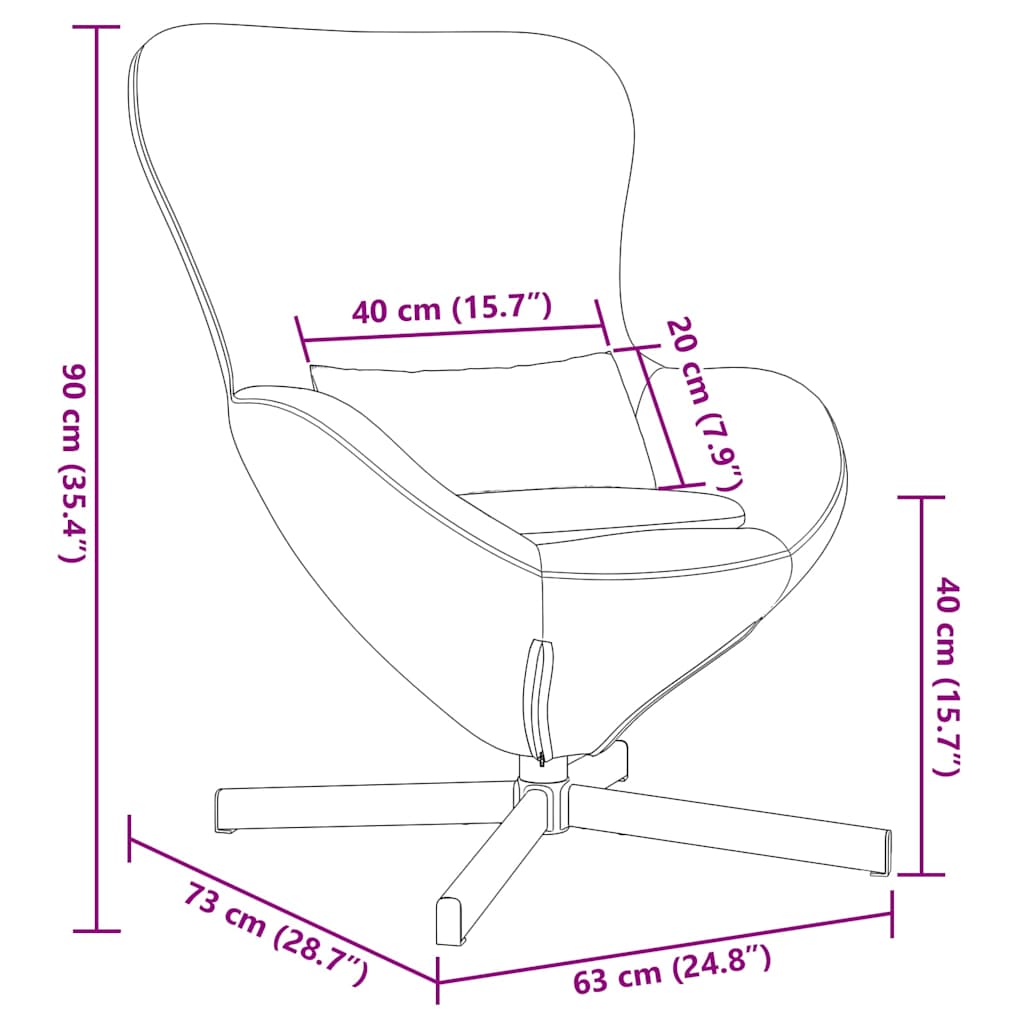 vidaXL Eiersessel Blau 63 x 73 x 90 cm Samt