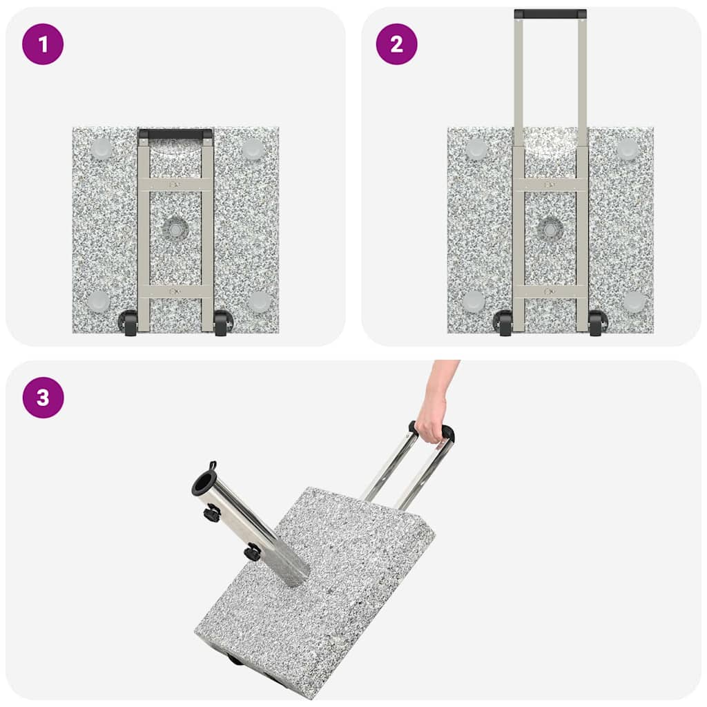 vidaXL Sonnenschirmständer Grau 41 x 41 x 37 cm Granit