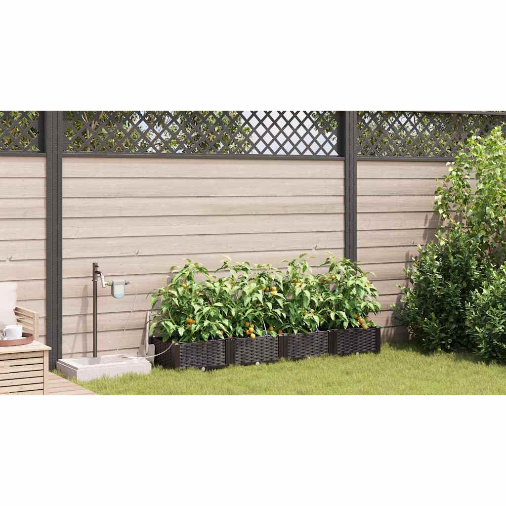 vidaXL Garten-Pflanzgefäß 4 pcs Braun Stahl