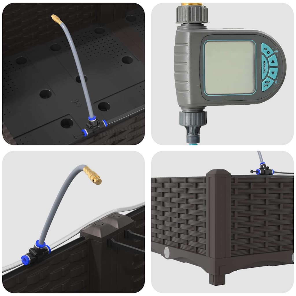 vidaXL Garten-Pflanzgefäß 4 pcs Braun Stahl