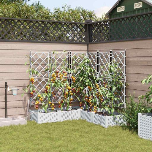 vidaXL Garten-Pflanzgefäß 4 pcs Braun Stahl