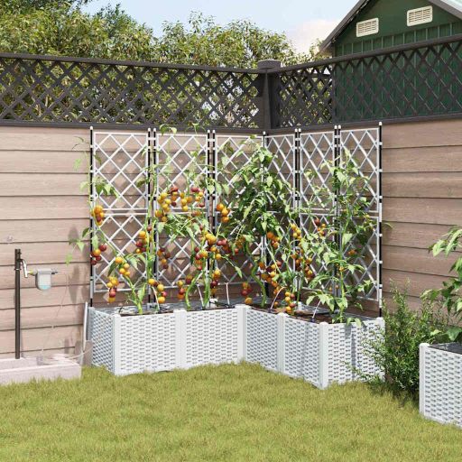 vidaXL Garten-Pflanzgefäß 4 pcs Braun Stahl