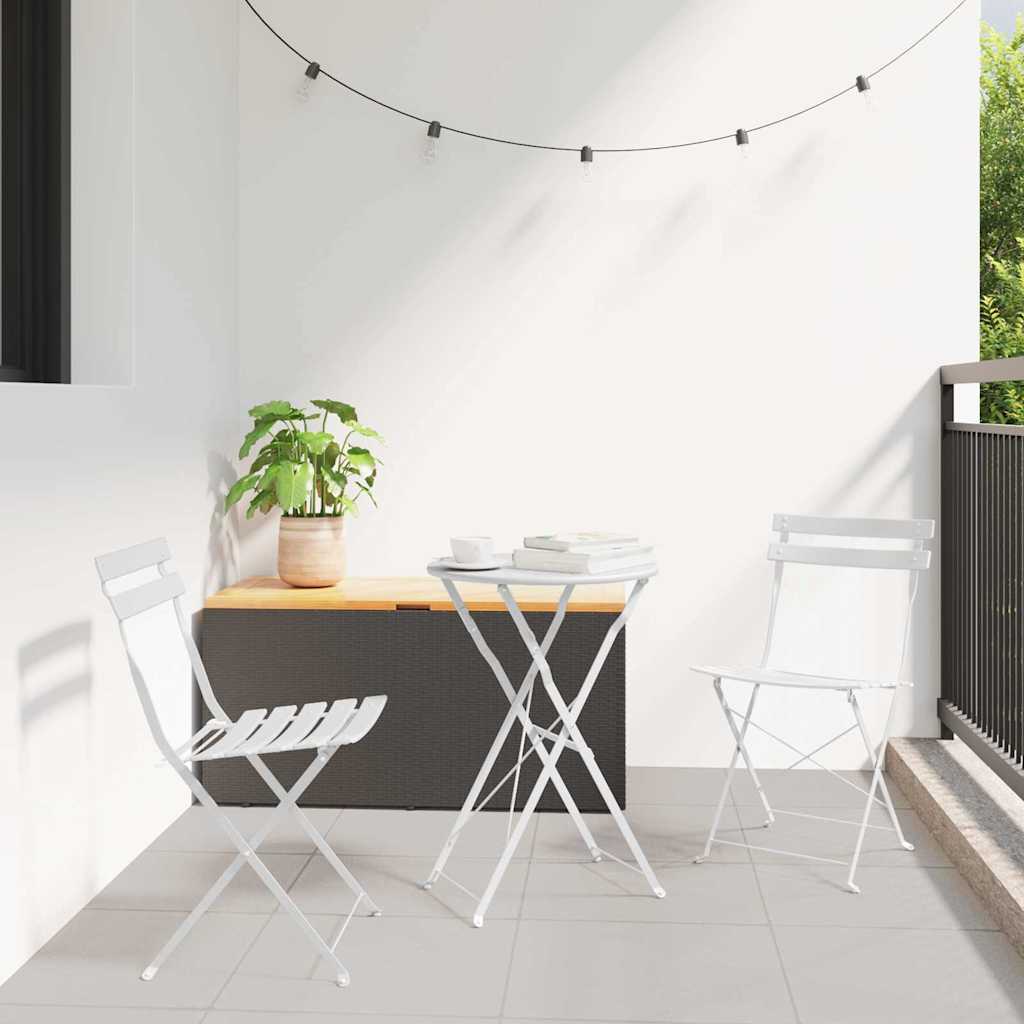 vidaXL Klapp Bistro Set 3 pcs Wald Stahl