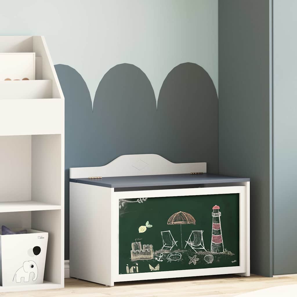 vidaXL Box mit Schreibtafel Weiß 73 x 40 x 55 cm Holzwerkstoff