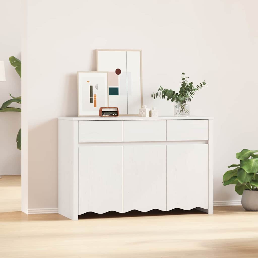 vidaXL Sideboard Drammen Eiche 114 x 43 x 75,5 cm Massivholz Kiefer