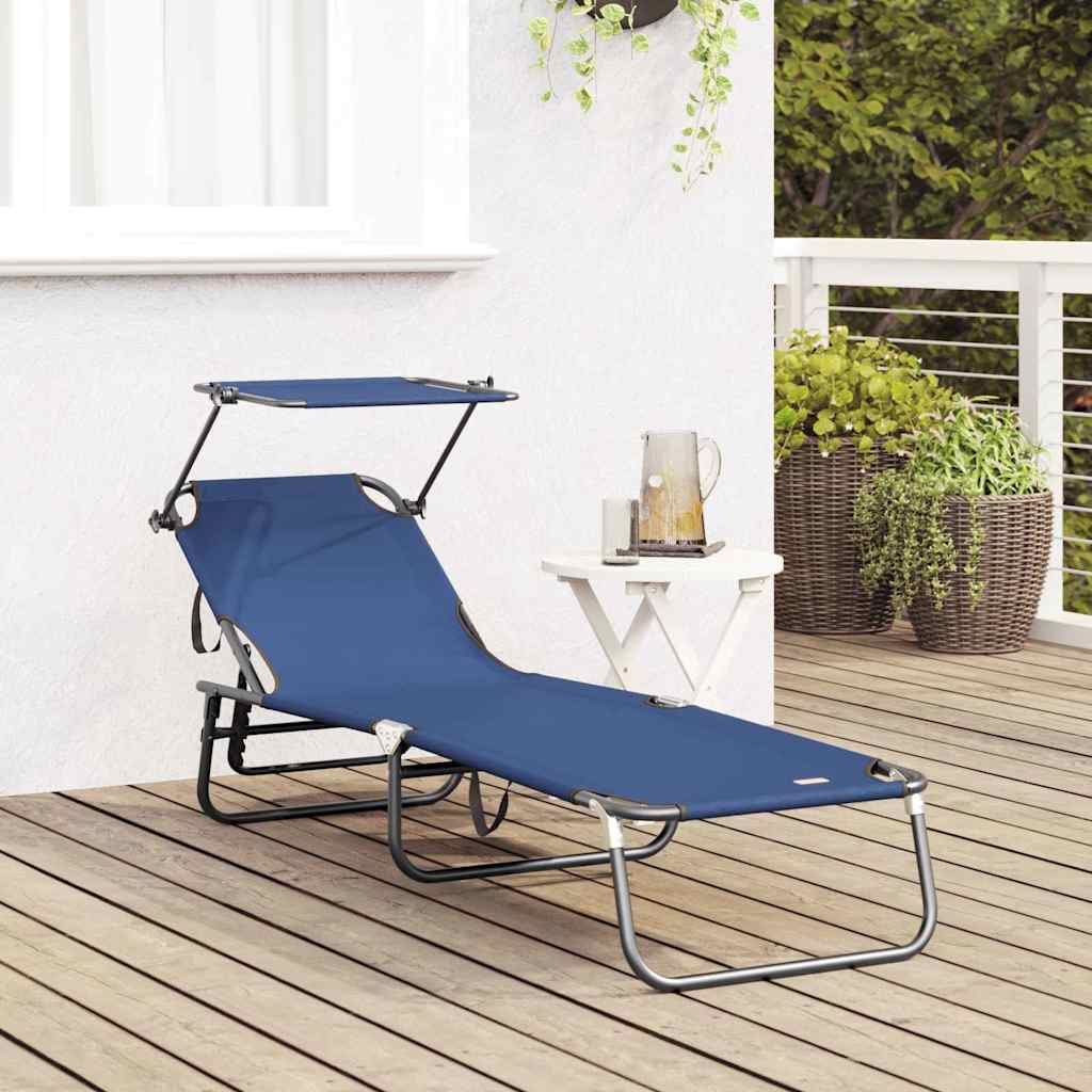 vidaXL Klappbare Sonnenliege Blau 190 x 57 x 81 cm Oxford