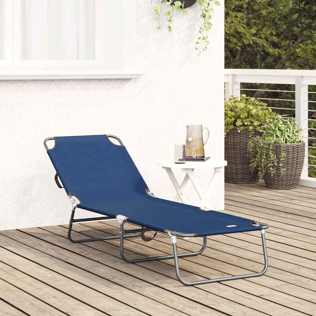 vidaXL Klappbare Sonnenliege Blau 188 x 57 x 86,5 cm Polyester