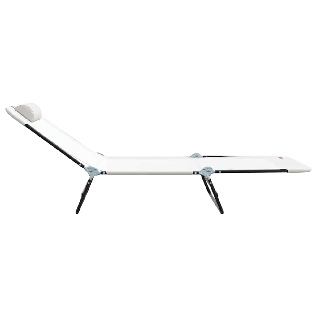 vidaXL Klappbare Sonnenliege Creme 182 x 55 x 85,5 cm Textilene