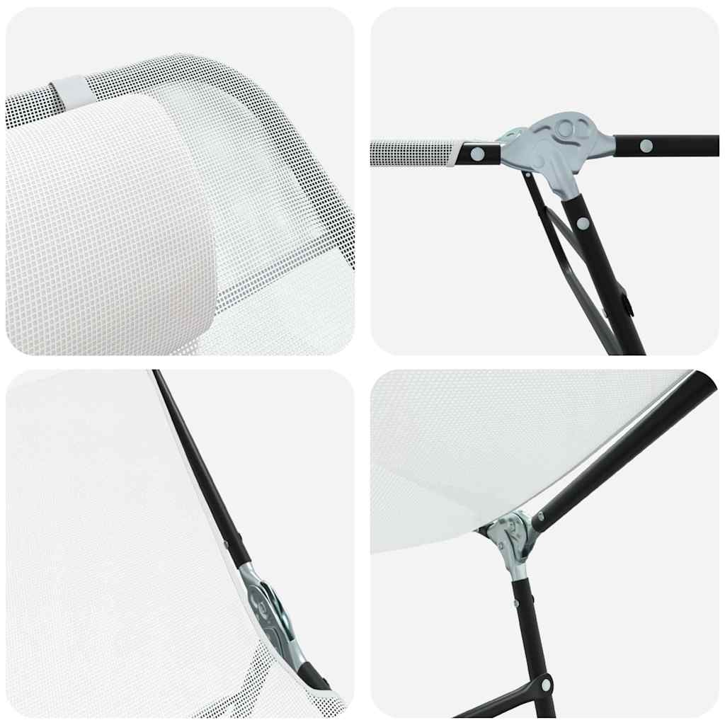 vidaXL Klappbare Sonnenliege Creme 182 x 55 x 85,5 cm Textilene