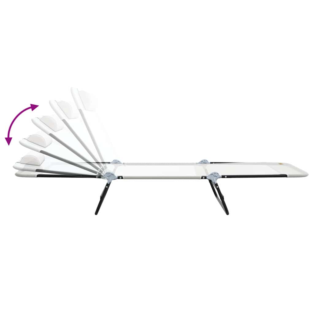 vidaXL Klappbare Sonnenliege Creme 182 x 55 x 85,5 cm Textilene