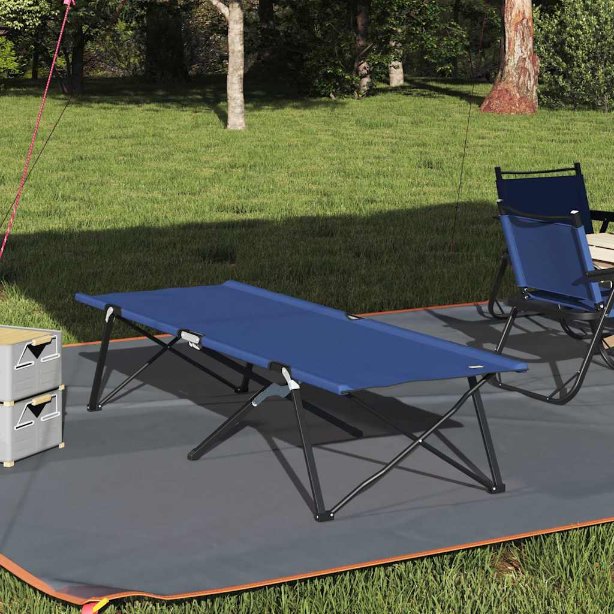 vidaXL Klapp Schlafbett fürs Camping Blau 206 x 76 x 74 cm