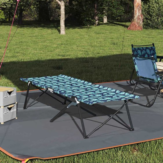 vidaXL Klapp Schlafbett fürs Camping Blau 206 x 76 x 74 cm
