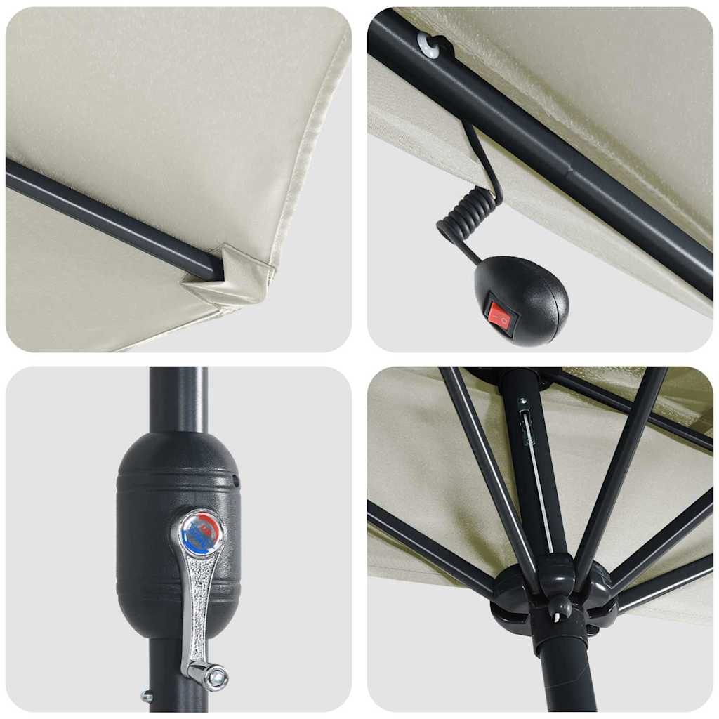 vidaXL Gartenparasol Sand 294 x 150 x 223 cm Stoff