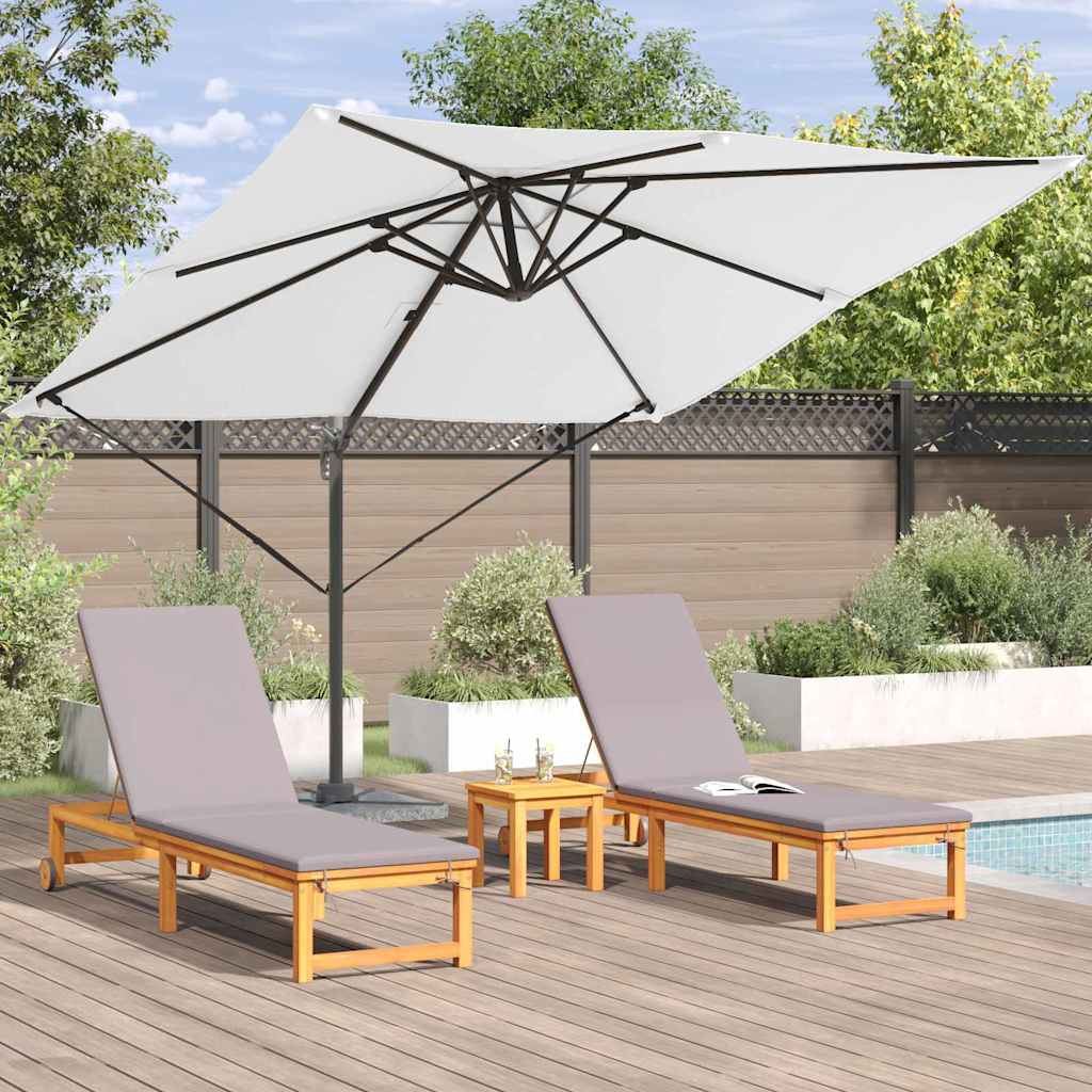 vidaXL Roma Parasol Beige 286 x 284 x 265 cm Aluminium und Polyester