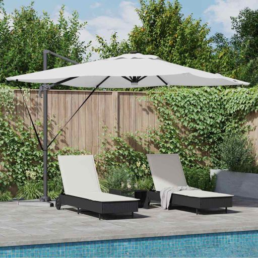 vidaXL Roma Parasol Beige 286 x 284 x 270 cm Aluminium und Polyester