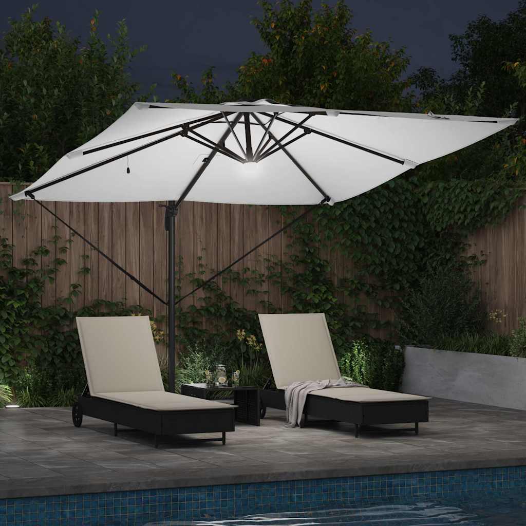 vidaXL Roma Parasol Beige 286 x 284 x 270 cm Aluminium und Polyester