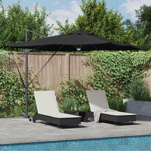 vidaXL Roma Parasol Beige 286 x 284 x 270 cm Aluminium und Polyester