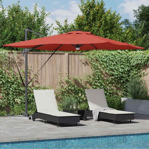 vidaXL Roma Parasol Beige 286 x 284 x 270 cm Aluminium und Polyester