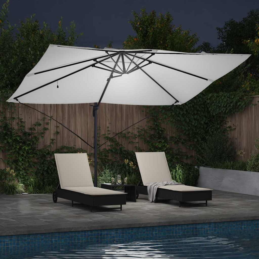 vidaXL Sonnenschirm Sand 351 x 250 x 253 cm Polyester und Aluminium
