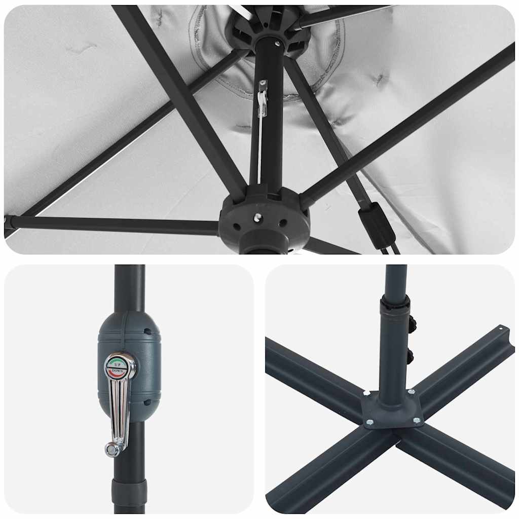 vidaXL Garten-Sonnenschirm Sand 370 x 197 x 239 cm