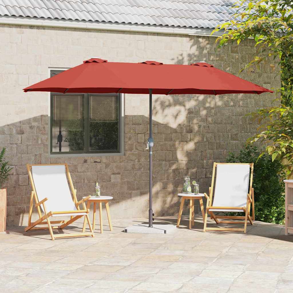 vidaXL Garten-Sonnenschirm Sand 370 x 197 x 239 cm