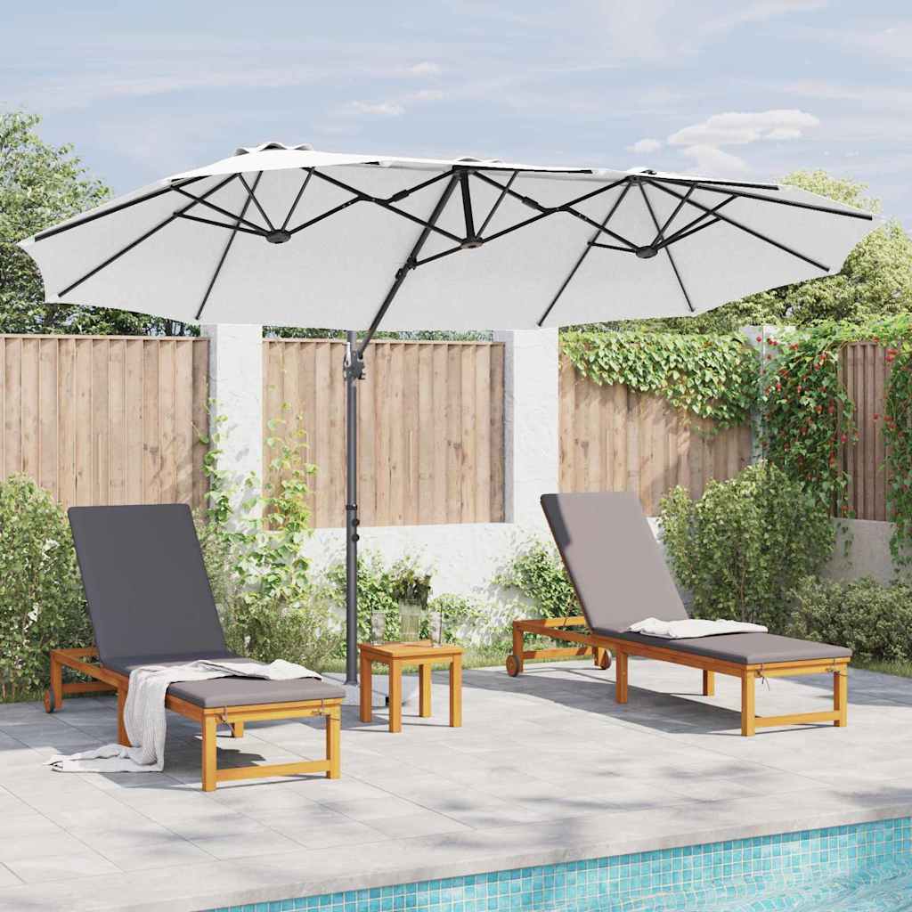 vidaXL Sonnenschirm Sand 372 x 198 x 243 cm Polyester und Aluminium