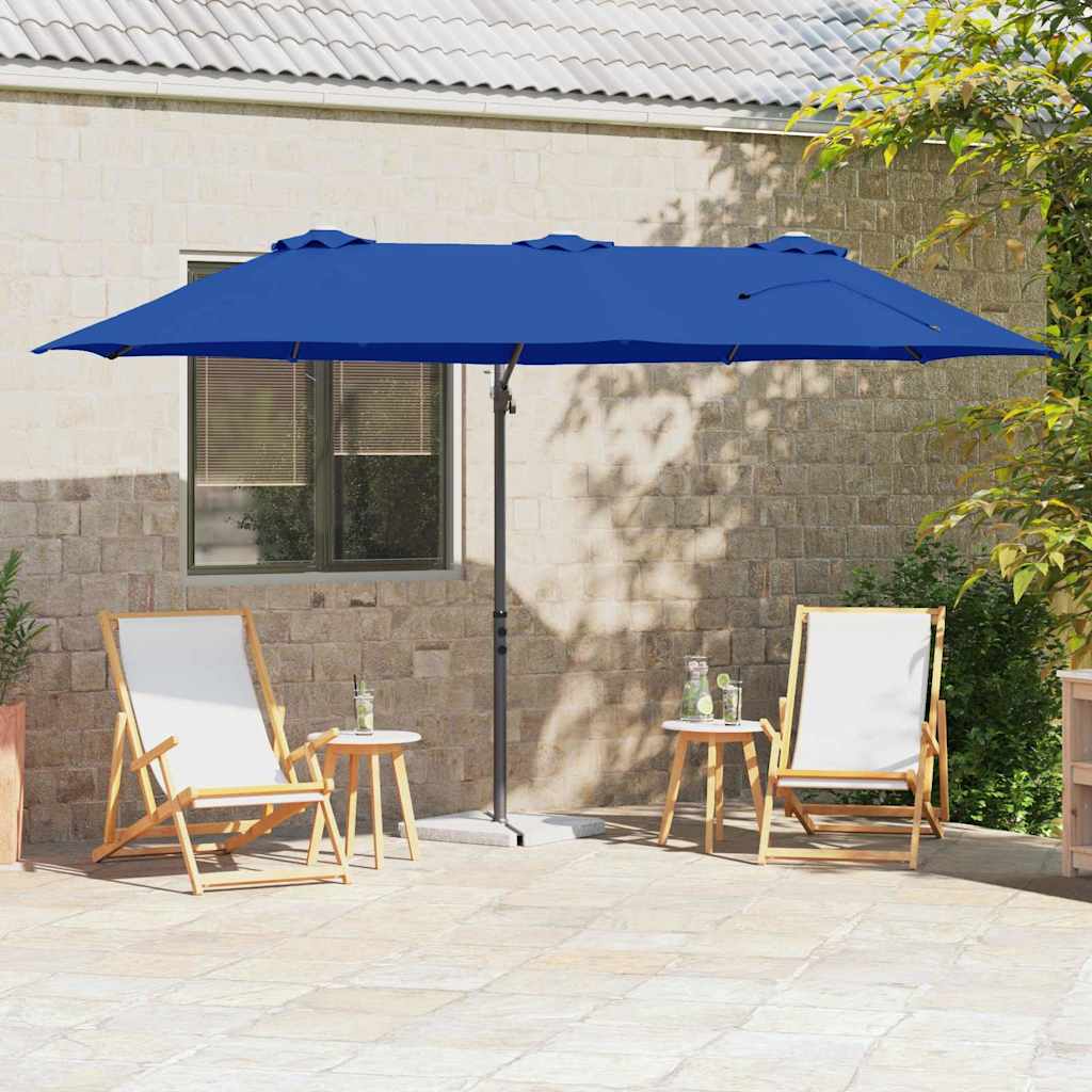 vidaXL Sonnenschirm Sand 372 x 198 x 243 cm Polyester und Aluminium
