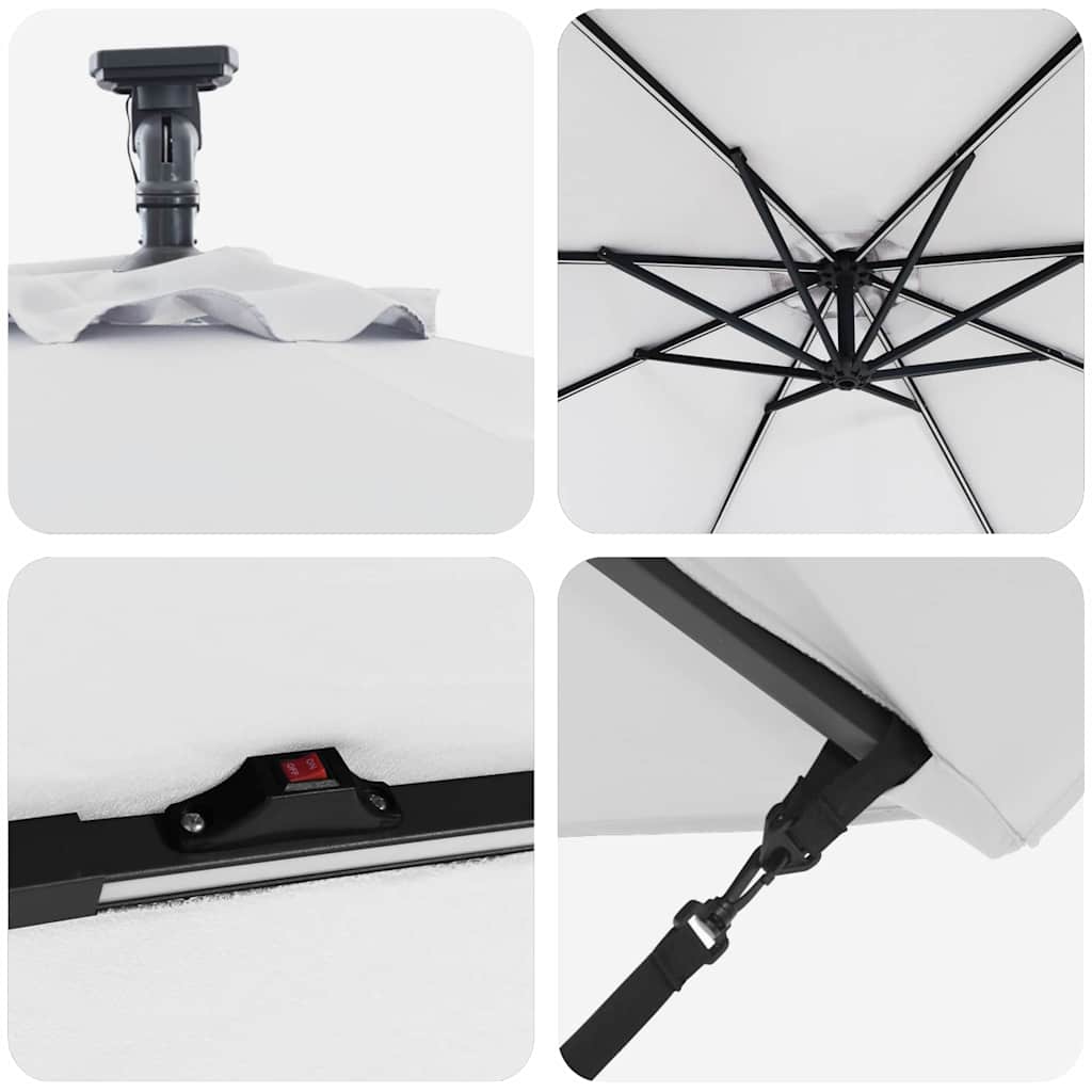 vidaXL Sonnenschirm Sand 294 x 294 x 248 cm Polyester und Aluminium