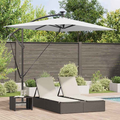 vidaXL Sonnenschirm Sand 294 x 200 x 270 cm Polyester und Aluminium