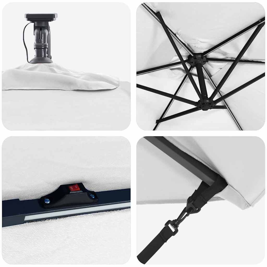 vidaXL Sonnenschirm Sand 294 x 200 x 270 cm Polyester und Aluminium