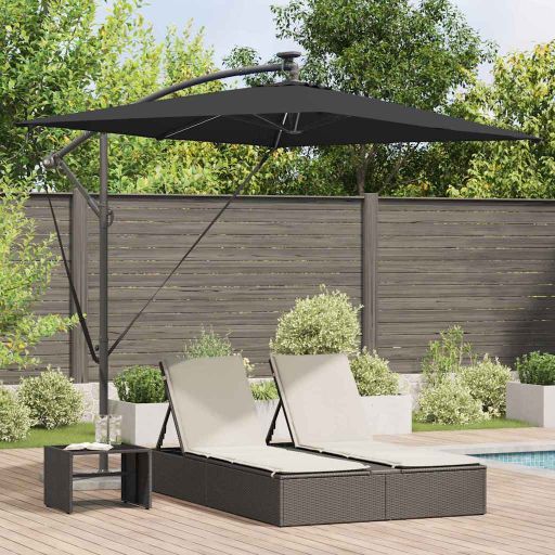 vidaXL Sonnenschirm Sand 294 x 200 x 270 cm Polyester und Aluminium