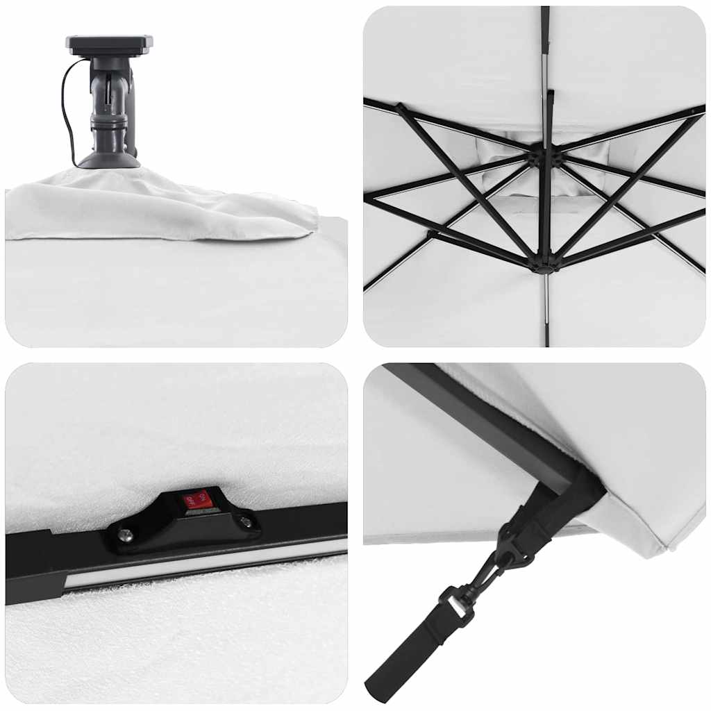 vidaXL Auskragender Bananenschirm Sand 249 x 249 x 250 cm