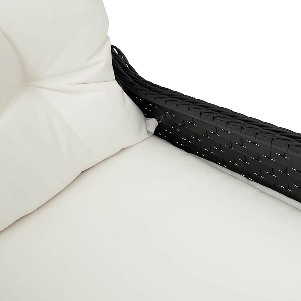 vidaXL Liegestuhl mit Kissen Schwarz 56 x 66 x 95 cm Poly-Rattan