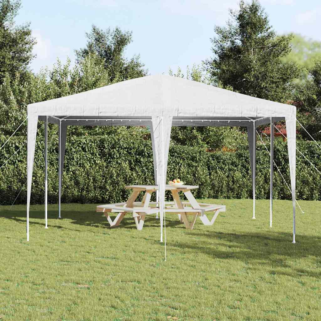 vidaXL Party-Zelt Weiß 400 x 400 x 266 cm Polyethylen und Stahl