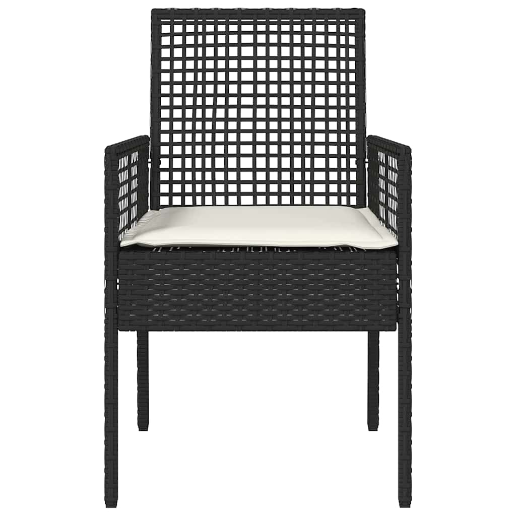vidaXL Gartenstuhl 2 pcs Schwarz 55 x 53 x 85 cm Poly-Rattan