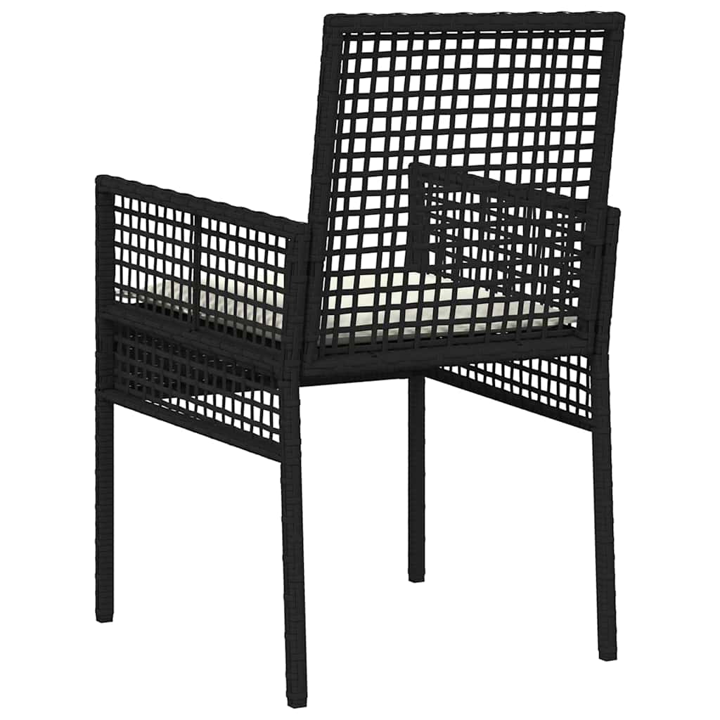 vidaXL Gartenstuhl 2 pcs Schwarz 55 x 53 x 85 cm Poly-Rattan