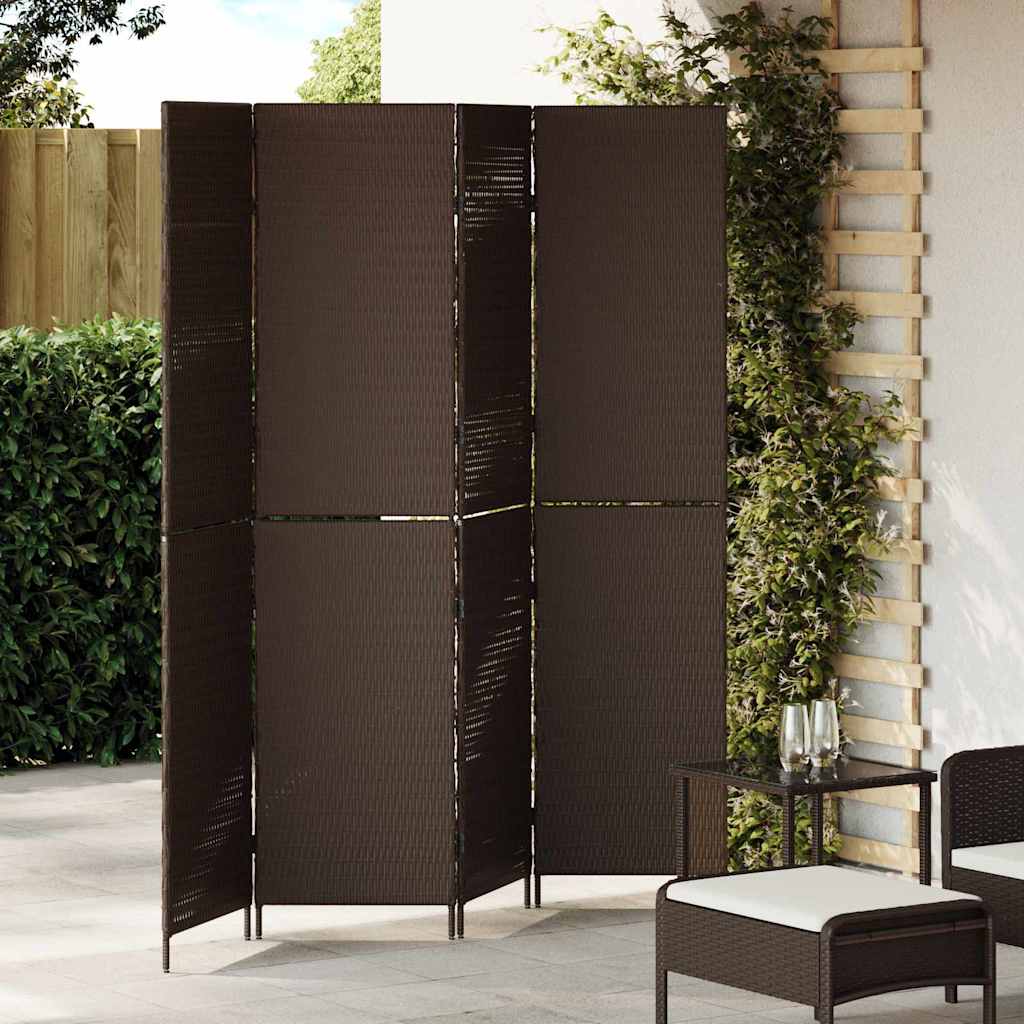 vidaXL Raumteiler Schwarz 146 x 180 cm Poly-Rattan