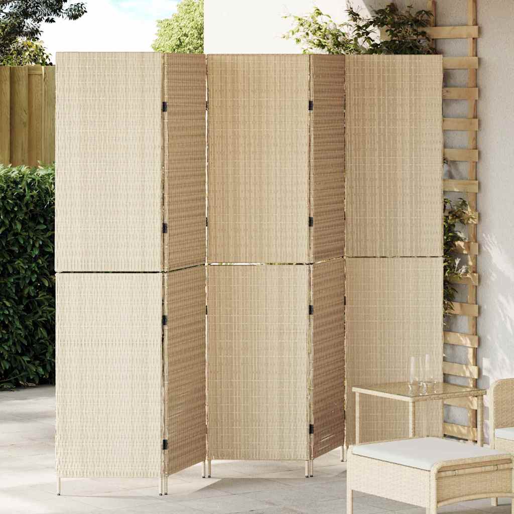 vidaXL Raumteiler Schwarz 146 x 180 cm Poly-Rattan
