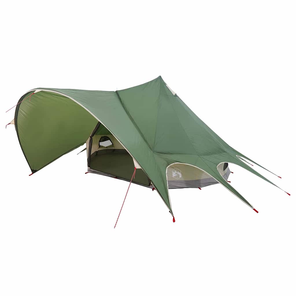 Teepee Zelt mit Dach Grün und Grau 600 x 600 x 347 cm
