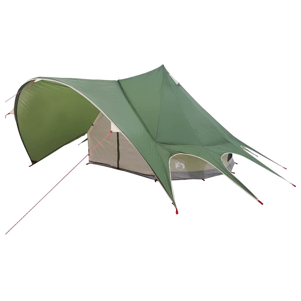 Teepee Zelt mit Dach Grün und Grau 600 x 600 x 347 cm