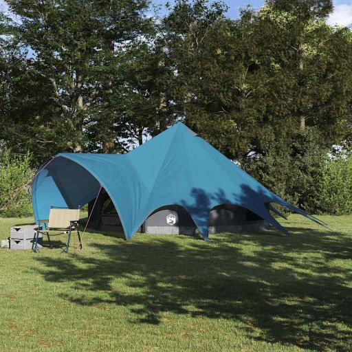 Teepee Zelt mit Dach Grün und Grau 600 x 600 x 347 cm