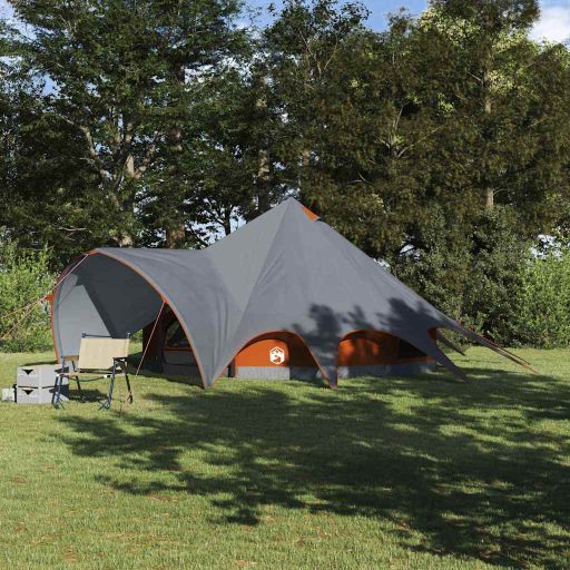 Teepee Zelt mit Dach Grün und Grau 600 x 600 x 347 cm