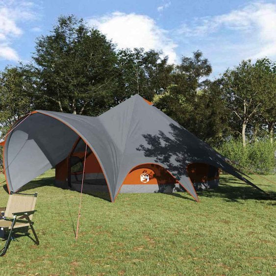 Teepee Zelt mit Dach Grün und Grau 600 x 600 x 347 cm