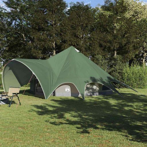 Teepee Zelt mit Dach Grün und Grau 600 x 600 x 347 cm
