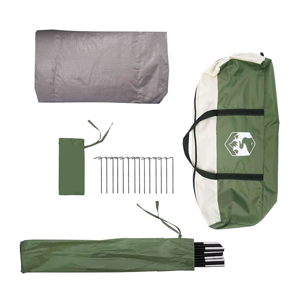 vidaXL Tunnelzelt mit Dach Grün und Weiß 328 x 228 x 115 cm