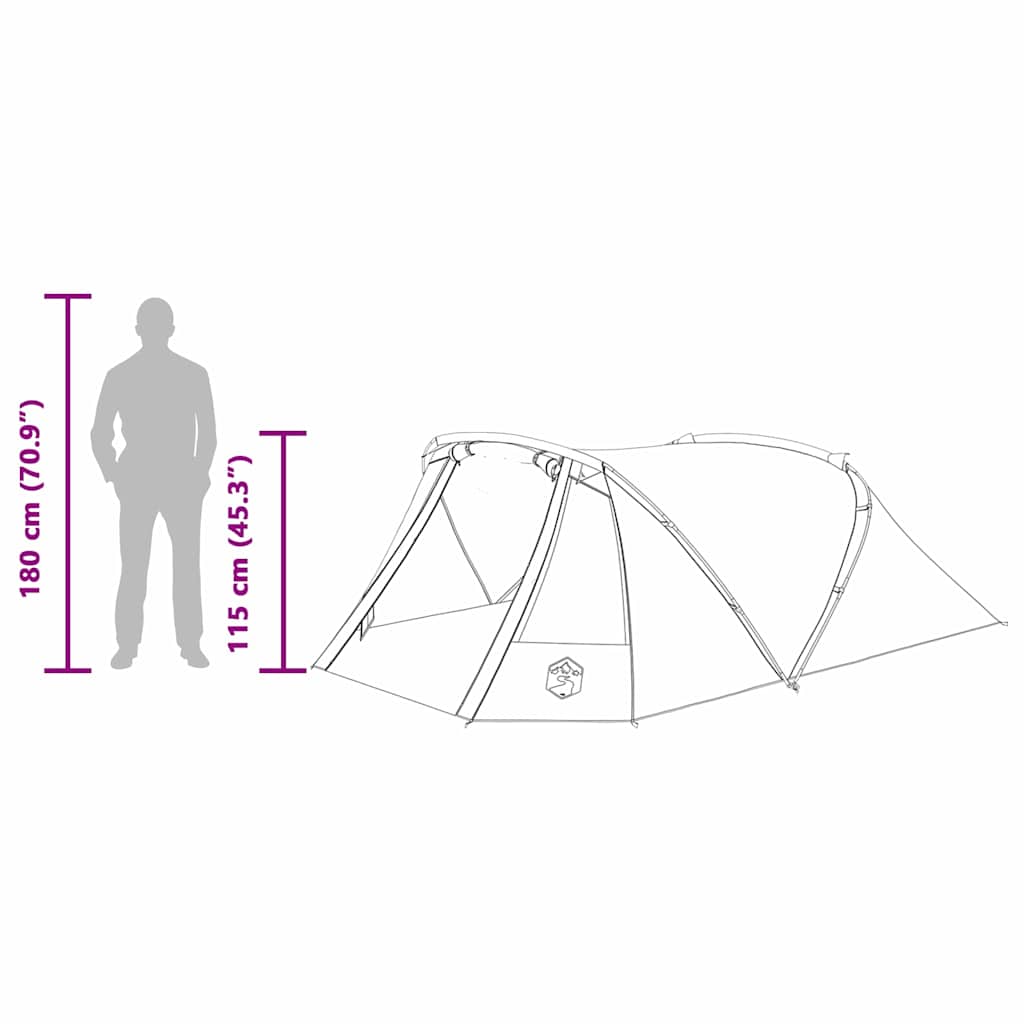 vidaXL Tunnelzelt mit Dach Grün und Weiß 328 x 228 x 115 cm