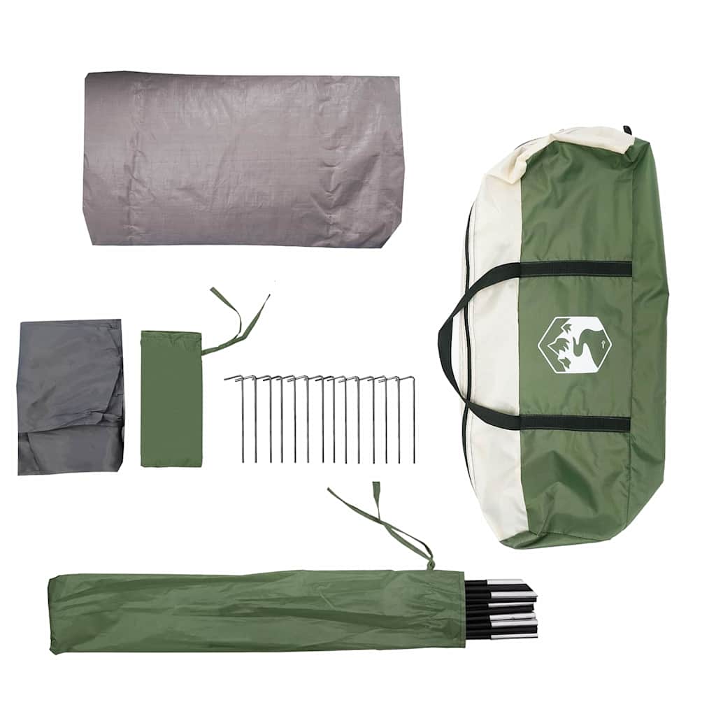 vidaXL Tunnelzelt mit Dach Grün und Weiß 318 x 275 x 140 cm