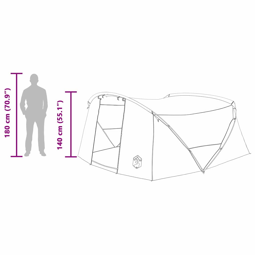 vidaXL Tunnelzelt mit Dach Grün und Weiß 318 x 275 x 140 cm
